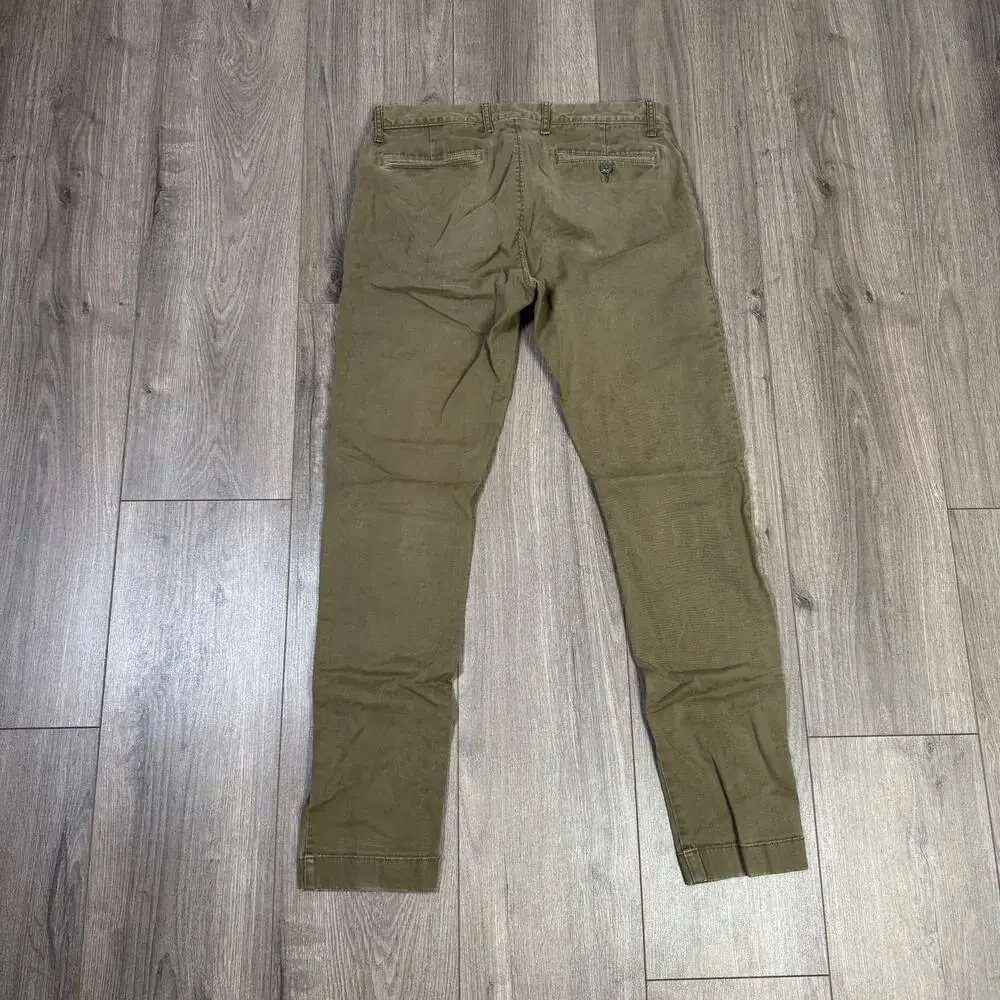 J.Crew 250 Skinny Fit Core Stretch Chino Pants Mens W30 L32 Greenish Brown AB613